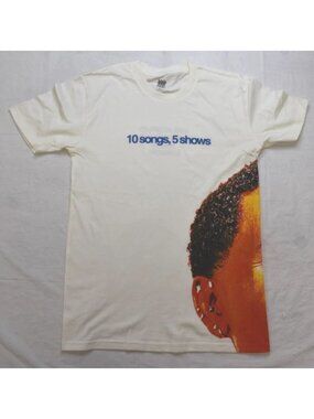 Q Marsden Mens 10 Songs 5 Shows Tour Graphic T-Shirt Off-White New Small
